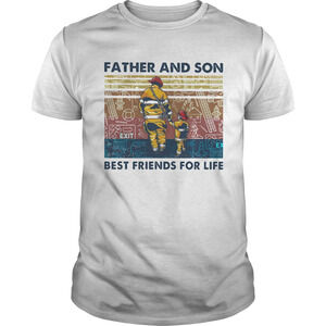 Firefighter Father And Son Best Friends For Life Vintage Retro Shirt